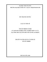 Trách nhiệm xã hội của doanh nghiệp công nghiệp nhỏ và vừa tại tỉnh Thái Nguyên đối với người lao động (Luận án tiến sĩ)