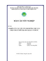 NGHIÊN CỨU CÁC YẾU TỐ ẢNH HƯỞNG VIỆC LỰA CHỌN NHÀ Ở TRÊN ĐỊA BÀN QUẬN 2 TP.HCM