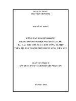 công tác xây dựng đảng trong doanh nghiệp ngoài nhà nước tại các khu chế xuất, khu công nghiệp trên địa bàn thành phố hồ chí minh hiện nay 