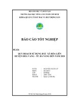 QUY HOẠCH SỬ DỤNG ĐẤT XÃ HÒA LIÊN HUYỆN HÒA VANG - TP. ĐÀ NẴNG ĐẾN NĂM 2020