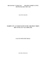 Nghiên cứu an ninh nguồn nước cho phát triển bền vững lưu vực sông Mã (Luận án tiến sĩ)