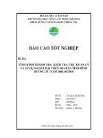 TÌNH HÌNH THANH TRA, KIỂM TRA VIỆC QUẢN LÝ VÀ SỬ DỤNG ĐẤT ĐAI TRÊN ĐỊA BÀN TỈNH BÌNH DƯƠNG TỪ NĂM 2006-06/2010