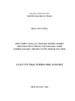 Phát triển năng lực giáo dục hướng nghiệp cho giáo viên ở trung tâm giáo dục nghề nghiệp giáo dục thường xuyên tỉnh quảng ninh 