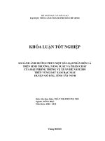 SO SÁNH ẢNH HƯỞNG PHUN MỘT SỐ LOẠI PHÂN BÓN LÁ TRÊN SINH TRƯỞNG, NĂNG SUẤT VÀ PHẨM CHẤT CỦA ĐẬU PHỘNG TRỒNG VỤ XUÂN HÈ NĂM 2010 TRÊN VÙNG ĐẤT XÁM BẠC MÀU HUYỆN GÒ DẦU, TỈNH TÂY NINH