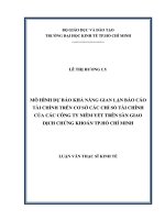 Mô hình dự báo khả năng gian lận báo cáo tài chính trên cơ sở các chỉ số tài chính của các công ty niêm yết trên sàn giao dịch chứng khoán TP hồ chí minh 