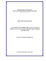Các nhân tố tác động đến tỷ suất lãi cận biên của các ngân hàng thương mại cổ phần tại việt nam 