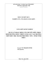 SKKN QUẢN LÝ HOẠT ĐỘNG TỔ CHUYÊN MÔN THEO ĐỊNH HƯỚNG PHÁT TRIỂN NĂNG LỰC TẠI TRƯỜNG THPT