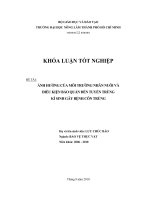 ẢNH HƯỞNG CỦA MÔI TRƯỜNG NHÂN NUÔI VÀ ĐIỀU KIỆN BẢO QUẢN ĐẾN TUYẾN TRÙNG KÍ SINH GÂY BỆNH CÔN TRÙNG
