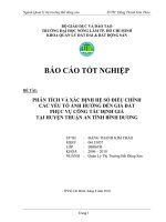 PHÂN TÍCH VÀ XÁC ĐỊNH HỆ SỐ ĐIỀU CHỈNH CÁC YẾU TỐ ẢNH HƯỞNG ĐẾN GIÁ ĐẤT PHỤC VỤ CÔNG TÁC ĐỊNH GIÁ TẠI HUYỆN THUẬN AN TỈNH BÌNH DƯƠNG