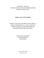 TÌM HIỂU Ý THỨC BẢO VỆ MÔI TRƯỜNG NÔNG NGHIỆP CỦA  NÔNG DÂN THÀNH PHỐ TÂN AN – LONG AN VÀ ĐỀ XUẤT  NỘI DUNG GIẢNG DẠY GIÁO DỤC MÔI TRƯỜNG CHO   HỌC SINH THPT TRONG MÔN CÔNG NGHỆ 10     