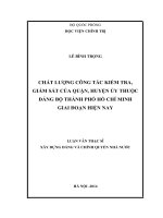 chất lượng công tác kiểm tra, giám sát của quận, huyện ủy thuộc đảng bộ thành phố hồ chí minh giai đoạn hiện nay 