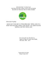 KHẢO SÁT THÁI ĐỘ VÀ TÌNH HÌNH HỌC TIẾNG ANH CỦA  SINH VIÊN ĐẠI HỌC NÔNG LÂM THUỘC CÁC KHỐI NGÀNH  KHÔNG CHUYÊN TIẾNG ANH         