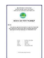 ỨNG DỤNG ARCGIS XÂY DỰNG VÀ QUẢN LÝ BẢN ĐỒ QUY HOẠCH SỬ DỤNG ĐẤT ĐẾN NĂM 2020 THỊ TRẤN ĐỊNH QUÁN HUYỆN ĐỊNH QUÁN TỈNH ĐỒNG NAI