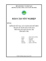 KIEÅM KEÂ ÑAÁT ÑAI, XAÂY DÖÏNG BAÛN ÑOÀ HIEÄN TRAÏNG SÖÛ DUÏNG ÑAÁT NAÊM 2010 TREÂN ÑÒA BAØN HUYEÄN BA TRI TÆNH BEÁN TRE
