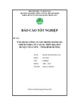 ỨNG DỤNG CÔNG CỤ GIS TRONG ĐÁNH GIÁ THÍCH NGHI CÂY CAO SU TRÊN ĐỊA BÀN HUYỆN TÂN UYÊN – TỈNH BÌNH DƯƠNG
