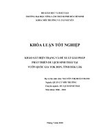 KHẢO SÁT HIỆN TRẠNG VÀ ĐỀ XUẤT GIẢI PHÁP PHÁT TRIỂN DU LỊCH SINH THÁI TẠI VƯỜN QUỐC GIA YOK DON, TỈNH ĐĂK LĂK