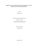 NGHIÊN CỨU GIẢI PHÁP BẢO TỒN ĐA DẠNG SINH HỌC TẠI VƯỜN QUỐC GIA NÚI CHÚA TỈNH NINH THUẬN
