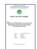 NGHIÊN CỨU XÁC ĐỊNH HỆ SỐ CỦA CÁC YẾU TỐ ẢNH HƯỞNG ĐẾN GIÁ BẤT ĐỘNG SẢN NHÀ PHỐ TRÊN TUYẾN ĐƯỜNG QUANG TRUNG, QUẬN GÒ VẤP, THÀNH PHỐ HỒ CHÍ MINH