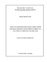 Nhân tố ảnh hưởng đến hành vi điều chỉnh lợi nhuận khi phát hành thêm cổ phiếu của các công ty niêm yết tại việt nam 