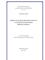 NGHIÊN CỨU KỸ THUẬT THỰC HIỆN TƯỜNG CÂY VÀ XÂY DỰNG ỨNG DỤNG TRONG THIẾT KẾ CẢNH QUAN