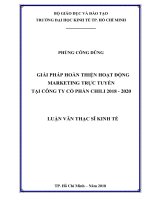 Giải pháp hoàn thiện hoạt động marketing trực tuyến tại công ty cổ phần chili 2018 – 2020 