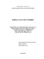 ẢNH HƯỞNG CỦA THỜI TIẾT ĐẾN NĂNG SUẤT VÀ CHẤT LƯỢNG MỦ CAO SU TRÊN CÁC DÒNG VÔ TÍNH GT1, PB235 VÀ RRIM600 TẠI NÔNG TRƯỜNG IAKO, CÔNG TY CAO SU CHƯ SÊ, TỈNH GIA LAI