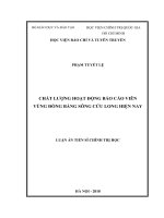 CHẤT LƯỢNG HOẠT ĐỘNG BÁO CÁO VIÊN VÙNG ĐỒNG BẰNG SÔNG CỬU LONG HIỆN NAY (Luận án tiến sĩ)