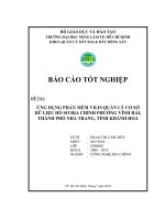 ỨNG DỤNG PHẦN MỀM VILIS QUẢN LÝ CƠ SỞ DỮ LIỆU HỒ SƠ ĐỊA CHÍNH PHƯỜNG VĨNH HẢI, THÀNH PHỐ NHA TRANG, TỈNH KHÁNH HOÀ
