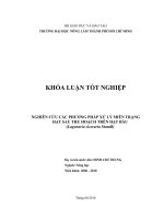 NGHIÊN CỨU CÁC PHƯƠNG PHÁP XỬ LÝ MIÊN TRẠNG HẠT SAU THU HOẠCH TRÊN HẠT BẦU (Lagenaria siceraria Standl)