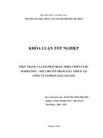       THỰC TRẠNG VÀ GIẢI PHÁP HOÀN THIỆN CHIẾN LƯỢC  MARKETING – MIX CHO SẢN PHẨM GIẤY TISSUE TẠI  CÔNG TY CỔ PHẦN GIẤY SÀI GÒN       