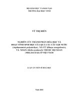 Nghiên cứu thành phần hóa học và hoạt tính sinh học của quả các cây gội nước (anphanamixis polystachya), xà cừ (khaya senegalensis) và xoan (melia azedarach) thuộc họ xoan (meliaceae) ở việt nam 