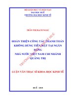 Hoàn thiện công tác thanh toán không dùng tiền mặt tại Ngân hàng Nhà nước Việt Nam chi nhánh Quảng Trị_2