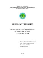   TÌM HIỂU CÔNG TÁC GIÁO DỤC MÔI TRƯỜNG   TẠI TRƯỜNG THPT  TAM PHÚ,   QUẬN THỦ ĐỨC, TP.HCM     