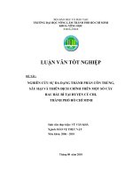 NGHIÊN CỨU SỰ ĐA DẠNG THÀNH PHẦN CÔN TRÙNG, SÂU HẠI VÀ THIÊN ĐỊCH CHÍNH TRÊN MỘT SỐ CÂY RAU BẦU BÍ TẠI HUYỆN CỦ CHI, THÀNH PHỐ HỒ CHÍ MINH