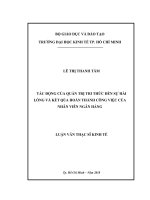 Tác động của quản trị tri thức đến sự hài lòng và kết quả hoàn thành công việc của nhân viên ngân hàng 