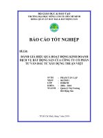 ĐÁNH GIÁ HIỆU QUẢ HOẠT ĐỘNG KINH DOANH DỊCH VỤ BẤT ĐỘNG SẢN CỦA CÔNG TY CỔ PHẦN TƯ VẤN ĐẦU TƯ XÂY DỰNG THUẬN VIỆT
