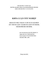 KHẢO SÁT THỰC TRẠNG VÀ ĐỀ XUẤT GIẢI PHÁP XÚC TIẾN DU LỊCH TẠI KHU DU LỊCH VĂN THÁNH, THÀNH PHỐ HỒ CHÍ MINH.