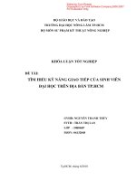 TÌM HIỂU KỸ NĂNG GIAO TIẾP CỦA SINH VIÊN  ĐẠI HỌC TRÊN ĐỊA BÀN TP.HCM 