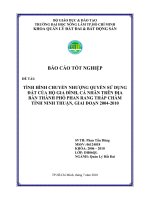 TÌNH HÌNH CHUYỂN NHƯỢNG QUYỀN SỬ DỤNG ĐẤT CỦA HỘ GIA ĐÌNH, CÁ NHÂN TRÊN ĐỊA BÀN THÀNH PHỐ PHAN RANG THÁP CHÀM TỈNH NINH THUẬN, GIAI ĐOẠN 2004-2010