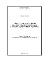 tăng cường sự lãnh đạo của các tổ chức cơ sở đảng ở trường đại học trần đại nghĩa 