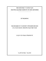 Thanh khoản và hành vi tìm kiếm rủi ro của ngân hàng thương mại việt nam 