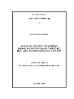 xây dựng tổ chức cơ sở đảng trong sạch vững mạnh ở đảng bộ học viện an ninh nhân dân hiện nay