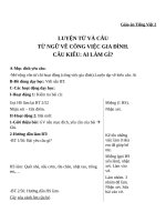 Giáo án Tiếng Việt 2 tuần 13 bài: Luyện từ và câu  Mở rộng vốn từ: từ ngữ về công việc gia đình. Câu kiểu Ai làm gì?