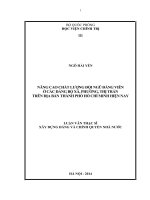 nâng cao chất lượng đội ngũ đảng viên ở các đảng bộ xã, phường, thị trấn trên địa bàn thành phố hồ chí minh hiện nay 