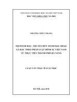 Tội đánh bạc, tội tổ chức đánh bạc hoặc gá bạc theo pháp luật hình sự Việt Nam từ thực tiễn thành phố Đà Nẵng (Luận văn thạc sĩ)
