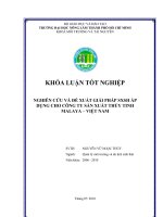 NGHIÊN CỨU VÀ ĐỀ XUẤT GIẢI PHÁP SXSH ÁP DỤNG CHO CÔNG TY SẢN XUẤT THỦY TINH MALAYA – VIỆT NAM