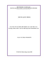 Các yếu tố tác động đến động lực làm việc của cán bộ, công chức cấp xã trên địa bàn tỉnh đồng nai 