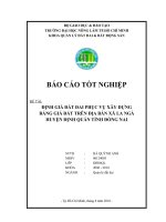 ĐỊNH GIÁ ĐẤT ĐAI PHỤC VỤ XÂY DỰNG BẢNG GIÁ ĐẤT TRÊN ĐỊA BÀN XÃ LA NGÀ HUYỆN ĐỊNH QUÁN TỈNH ĐỒNG NAI