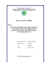 ĐÁNH GIÁ TÌNH HÌNH THỰC HIỆN NGHĨA VỤ TÀI CHÍNH VỀ ĐẤT ĐAI TRÊN ĐỊA BÀN HUYỆN TÁNH LINH – TỈNH BÌNH THUẬN TỪ NĂM 2006 ĐẾN NAY