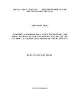 Nghiên cứu cơ sở khoa học và thực tiễn đề xuất vị trí hợp lý của cửa lấy nước vào sông Đáy đảm bảo yêu cầu cấp nước và tạo dòng chảy thường xuyên cho sông Đáy (Luận án tiến sĩ)